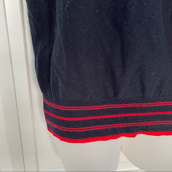 Vintage Navy Sweater Vest Knit Acrylic Retro Old Money - Picture 3 of 7